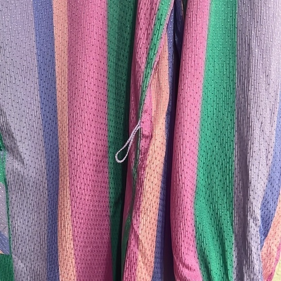 Vintage Schrader Sport Blue Green Purple Striped Long Sleeve Belt Women's  Sz 16 - Picture 11 of 12